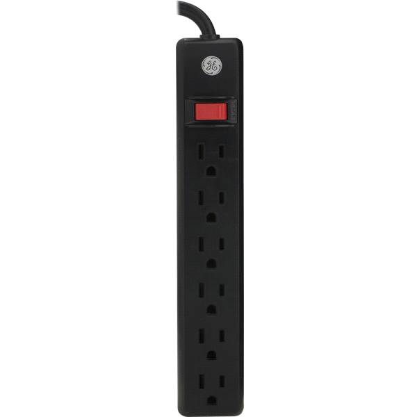 General Electric 6-Outlet 6' Cord Black Power Strip