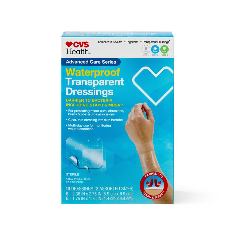 Cvs Health Waterproof Transparent Dressings, 10 Ct