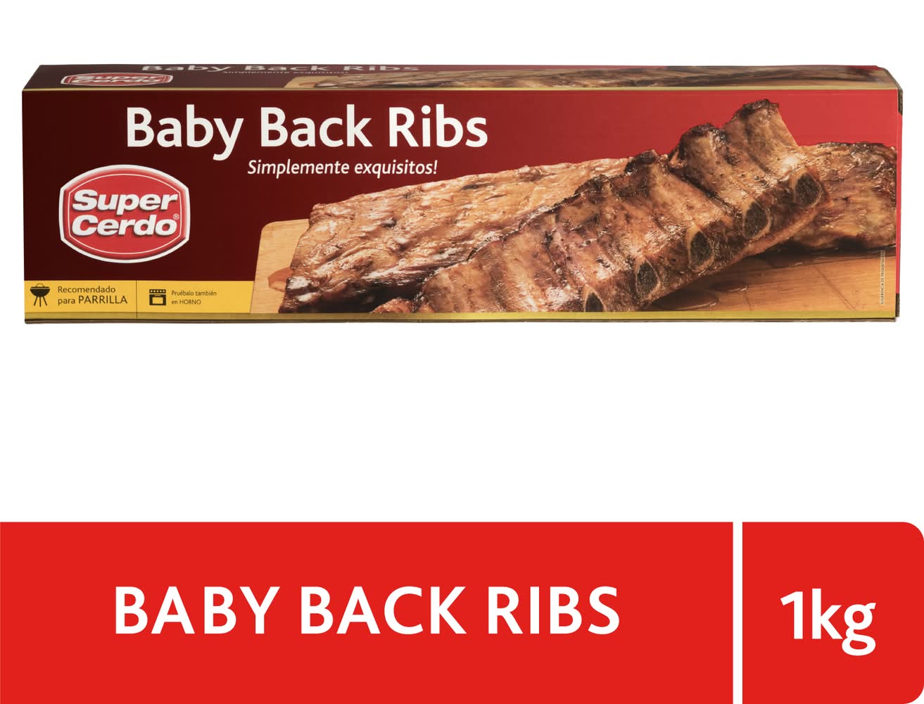 Súper Cerdo · Costillas de cerdo baby back (1 kg)