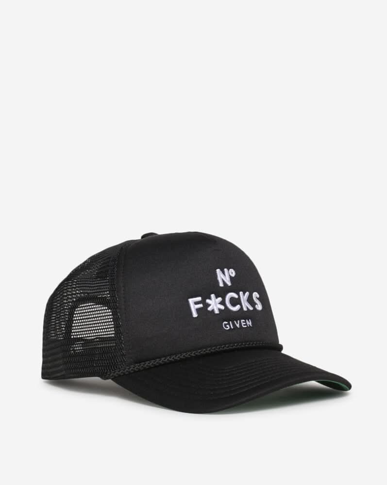Field Grade No F*Cks Trucker Hat (Black - One Size)