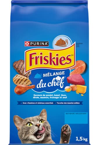 Purina friskies chef's blend nourriture sèche pour chats - chef's blend dry cat food (adulte/poulet bœuf thon dinde saumon fromage œuf)