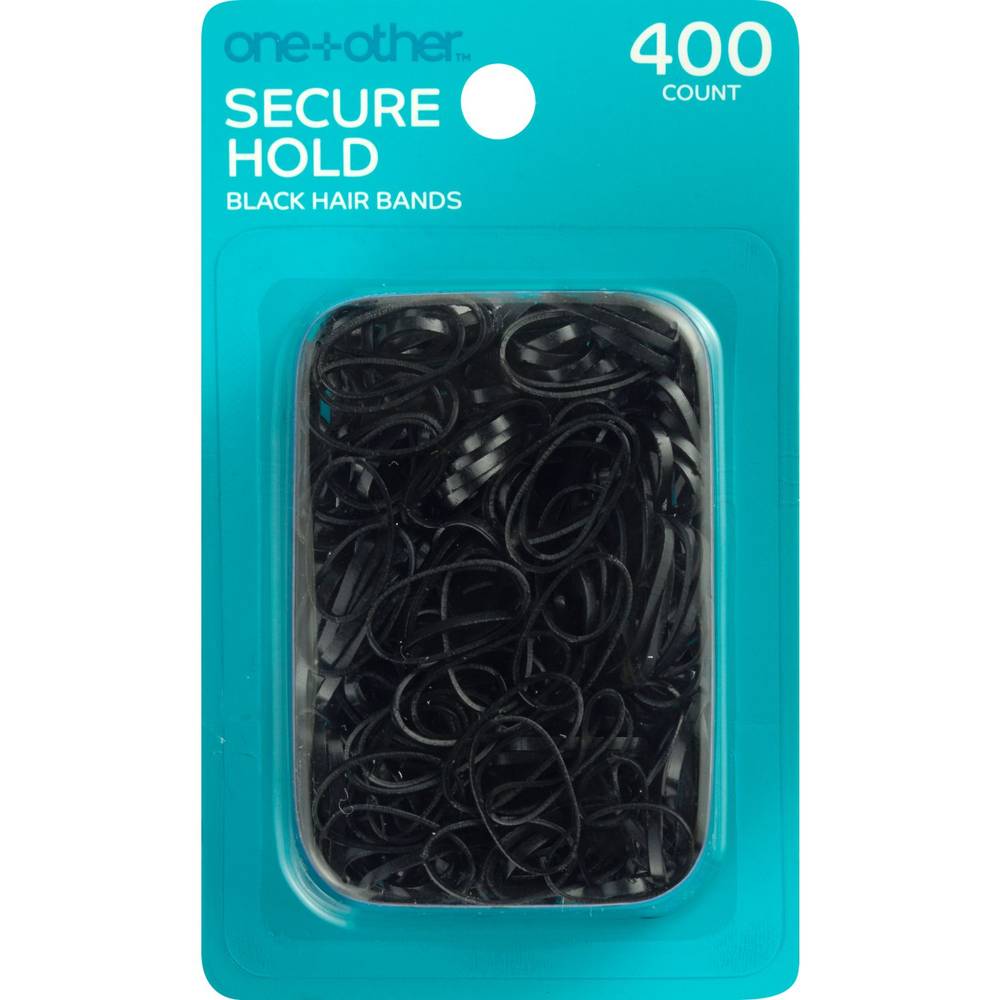 One+Other Secure Hold Black Polybands, 400Ct