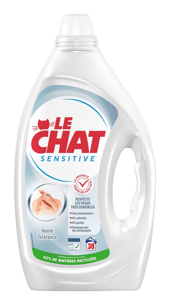 Le Chat - Lessive sensitive haute tolérance 38 lavages (1,71L)