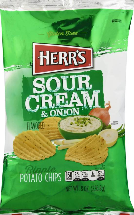 Herr's Sour Cream & Onion Flavored Ripple Potato Chips