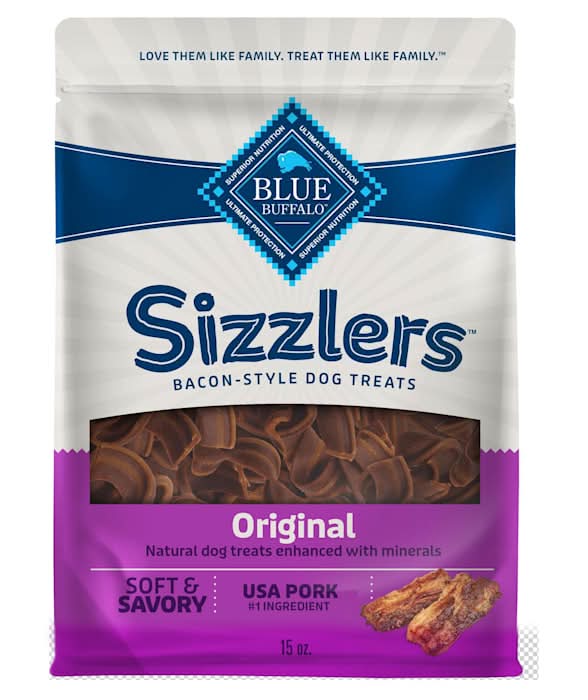 Blue Buffalo Sizzlers Bacon-Style Original Flavor Dog Treats with Real USA Pork, 15 oz.