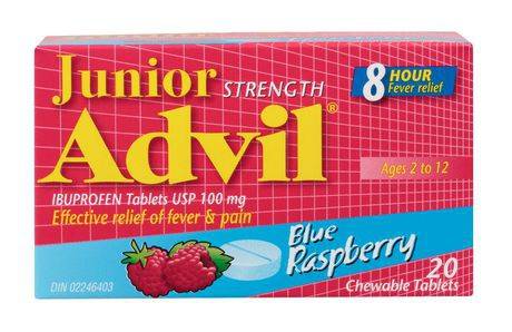 Advil Junior Strength Blue Raspberry Chewable Tablets (25 g)