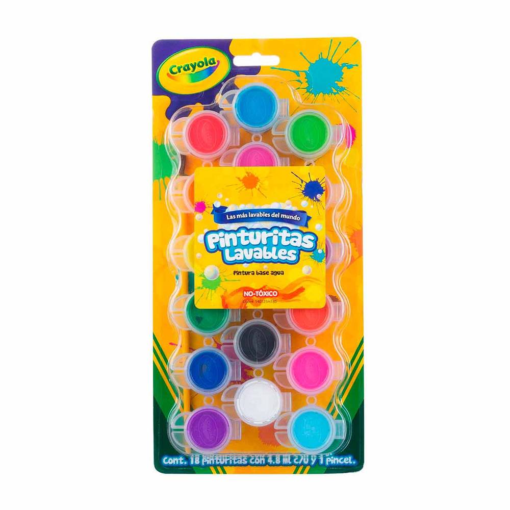 Crayola pinturitas lavables (18 x 4.8 ml)