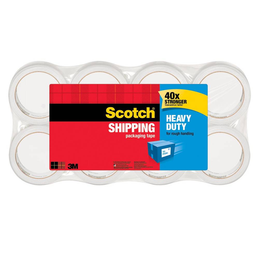 Scotch Heavy Duty Shipping Packaging Tape (8 ct) (1.88 inch x 54.6 yards)