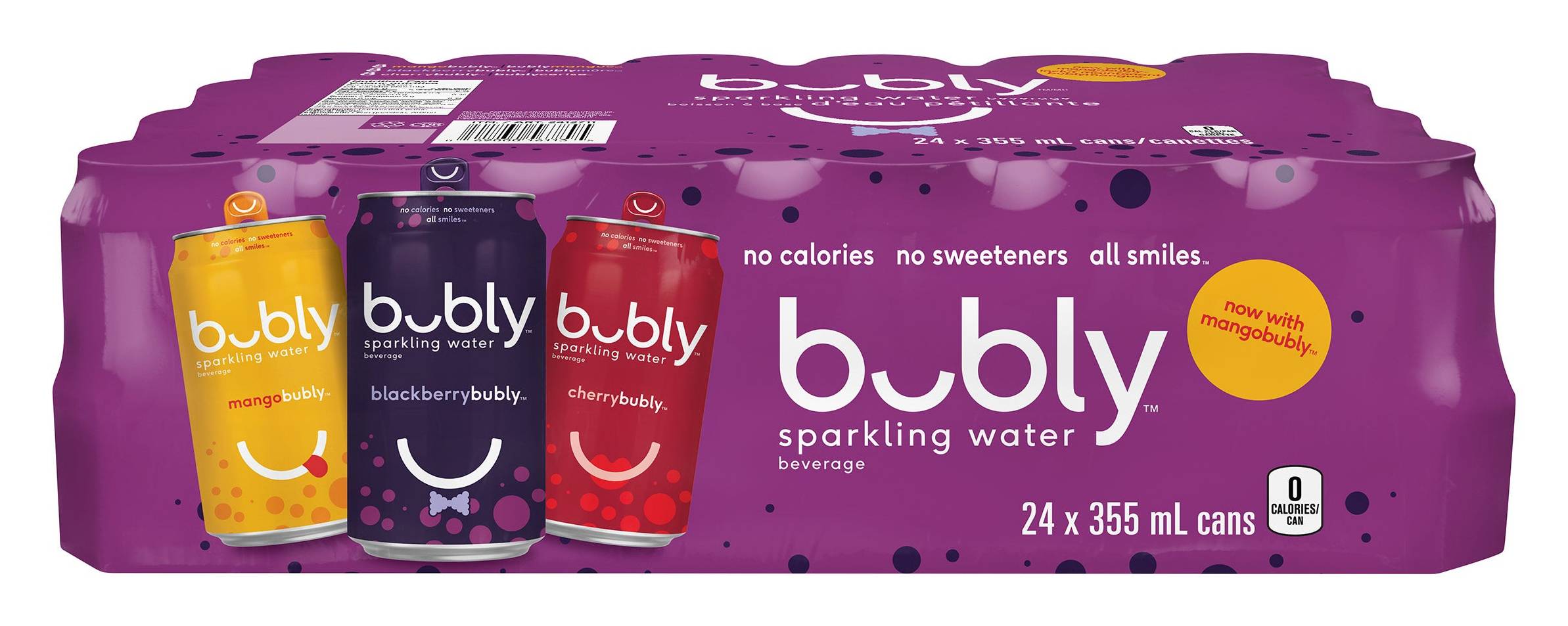 Bubly Eau Pétillante Variété 355 Ml Paquet De 24 / Bubly Sparkling Water Variety 355 Ml 24-Pack