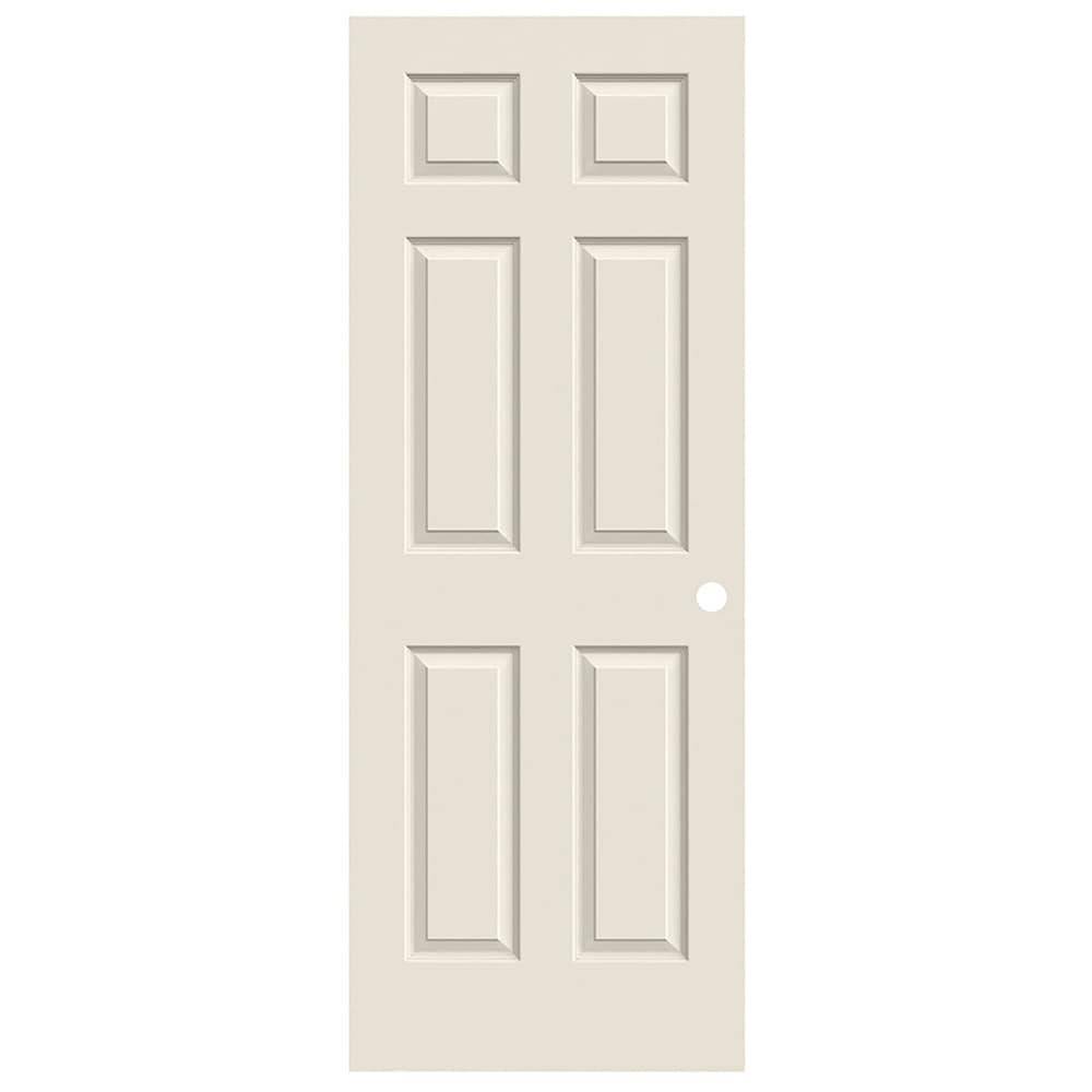 JELD-WEN Colonist 30-in x 80-in 6-panel Textured Hollow Core Primed Molded Composite Slab Door with Lockset Bore | JW30404