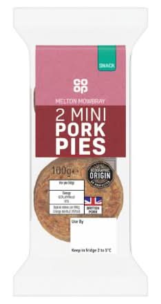 Co-op 2 Melton Mowbray Mini Pork Pies 100g