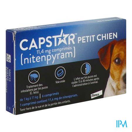 Capstar 11mg4 Insecticide Petit Chien Comprime 6 Antiparasitaire - Vétérinaire