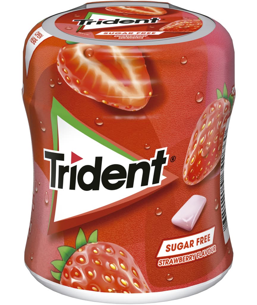 Trident - Pastilha ElÃ¡stica Bottle Morango, 82 g