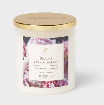 Threshold Lidded Glass Jar Candle, Peony-Cherry Blossom (10 oz)
