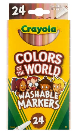 Crayola Colors Of the World Markers 24 Count, Fine Line Washable Skin Tone Markers
