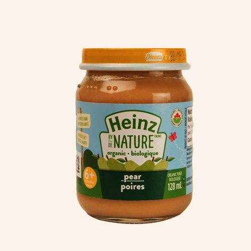 Heinz by nature purée de poire bio pour bébés (128ml) - organic pear baby food (128 ml)