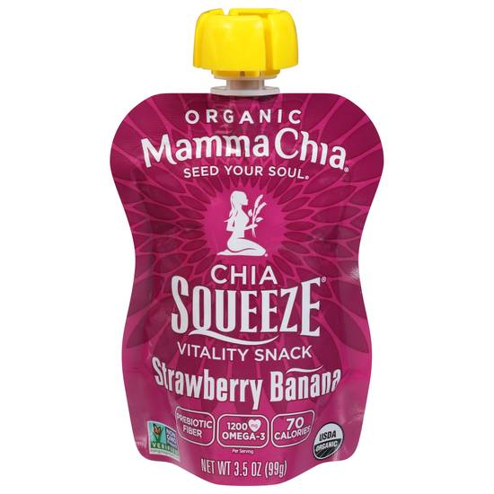 Mamma Chia Organic Chia Squeeze Vitality Snack (3.5 oz) ( strawberry banana )