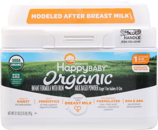 Happy Baby Organic Stage 1 Infant Formula With Iron Milk Based Powder