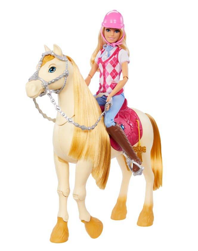 Barbie · Muñeca malibú + caballo de juguete (2 un)