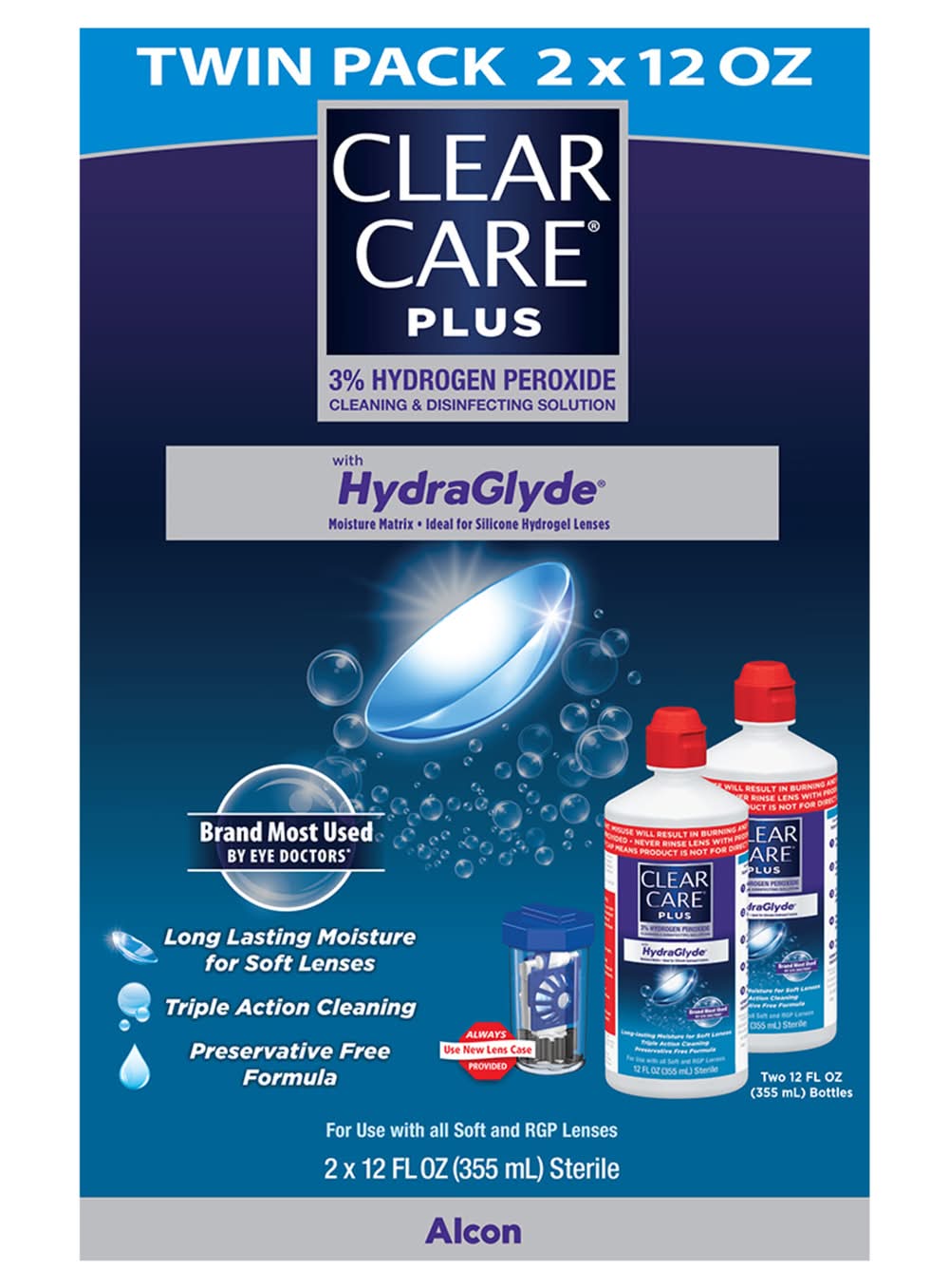 Clear Care Cleaning & Disinfecting Solution (2 x 12 fl oz)