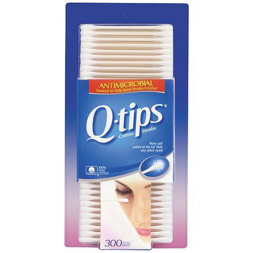 Q-tips Antimicrobial Cotton Swabs - 300.0 ea