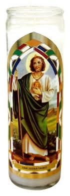 Continental Candle San Judas Tadeo Jar Candle, Vanilla, White