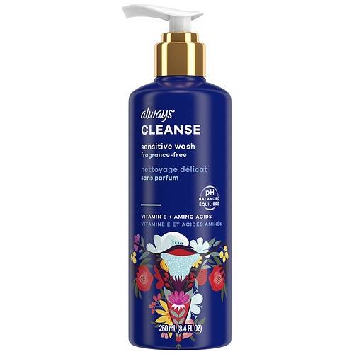 Always Cleanse Sensitive Wash for Intimate Skin Fragrance-Free - 8.4 fl oz