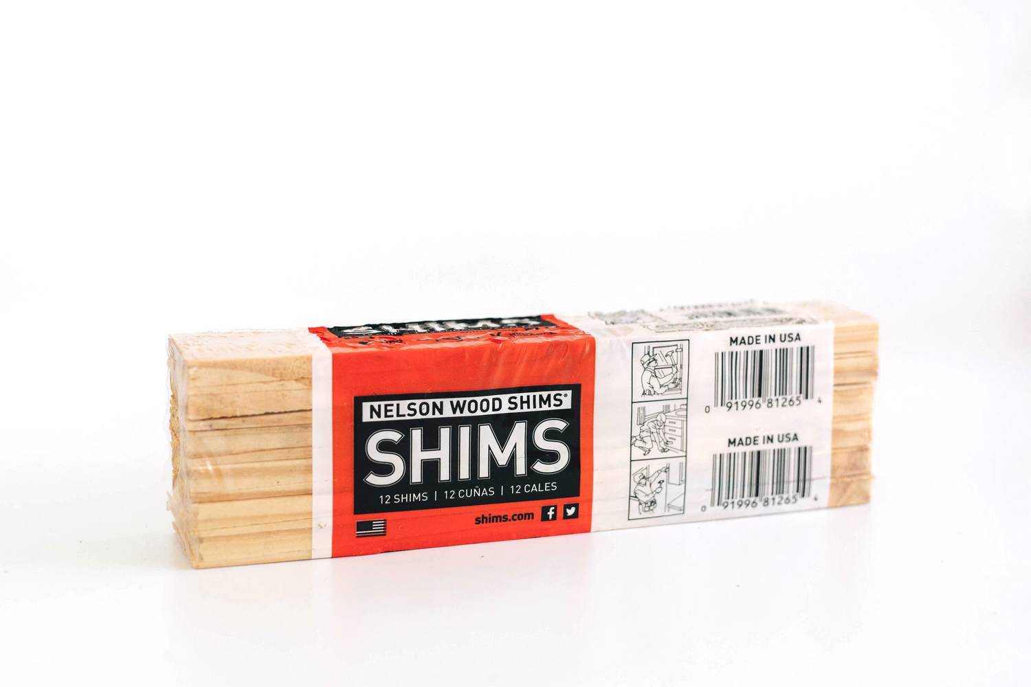 Nelson Wood Shims 0.3125-in x 1.375-in x 7.875-in 12-Pack Pine Wood Shim | PSH8-12-36-20