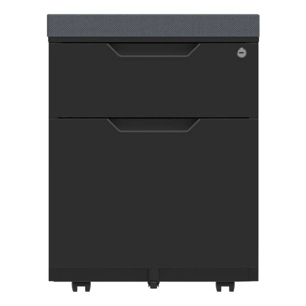 WorkPro® 21"D Vertical 2-Drawer Mobile File Cabinet With Seat Cushion, Black/Gray