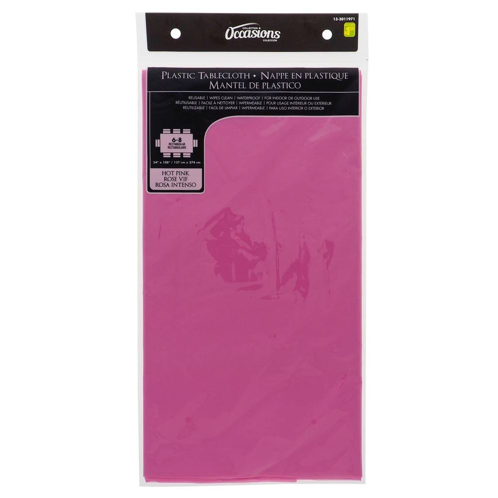 Plastic Disposable Tablecloth - Hot Pink