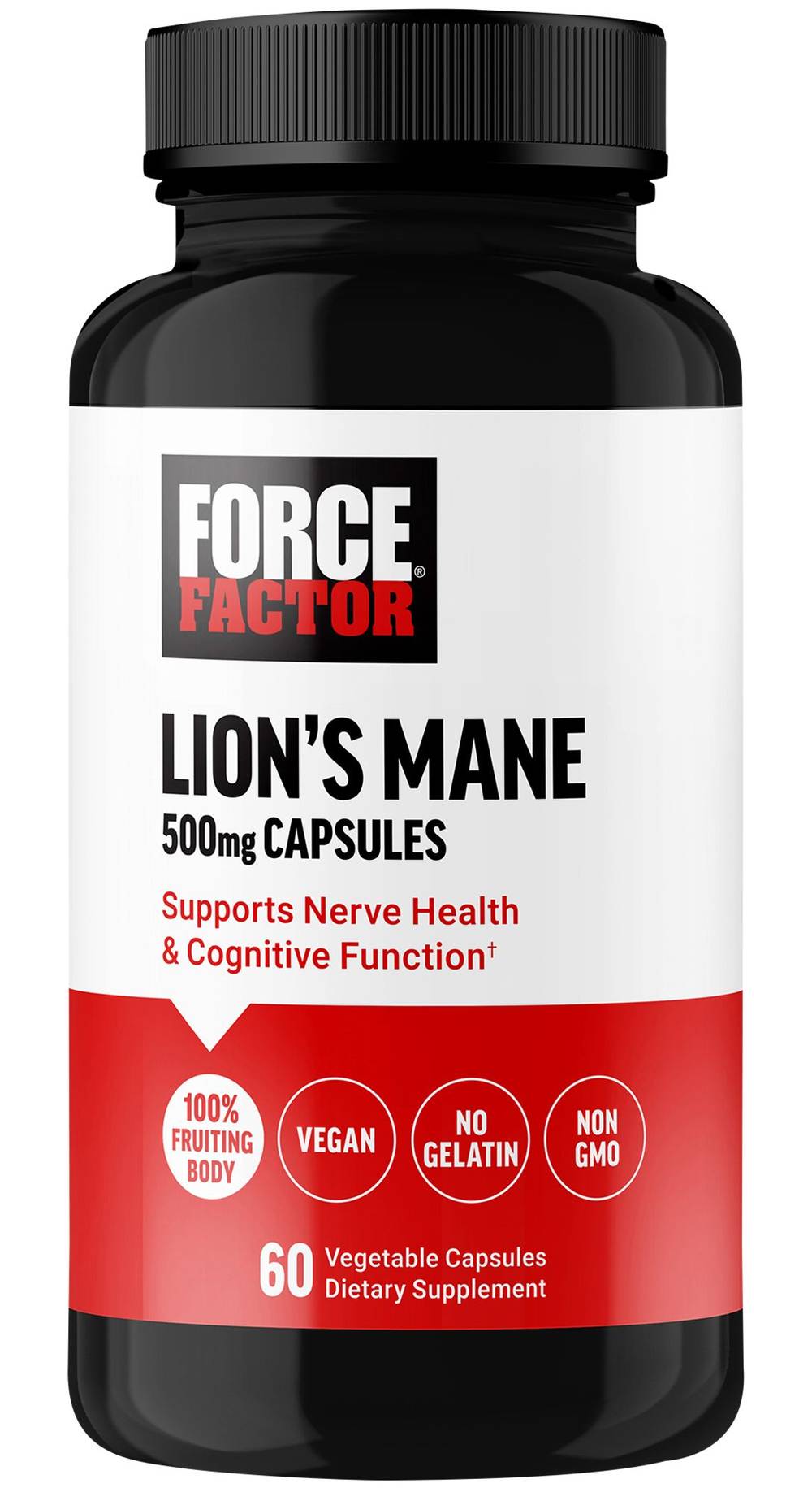 Lion'S Mane - Supports Nerve Health & Cognitive Function - 500 Mg (60 Capsules)