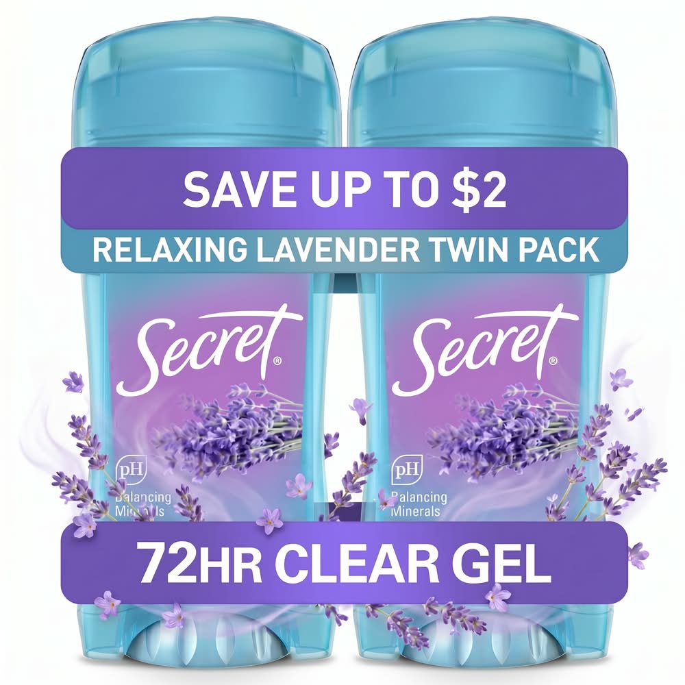 Secret Relaxing Lavender Clear Gel Antiperspirant (5.2 oz)
