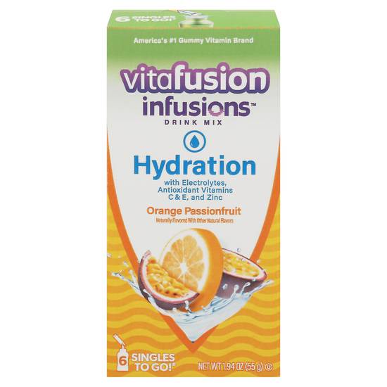 Vitafusion Infusions Hydration Orange Passionfruit Drink Mix