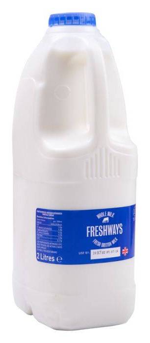 Whole Fresh Blue Milk 2le