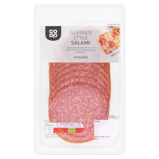 Co-Op German Salami 10 Slices 100g