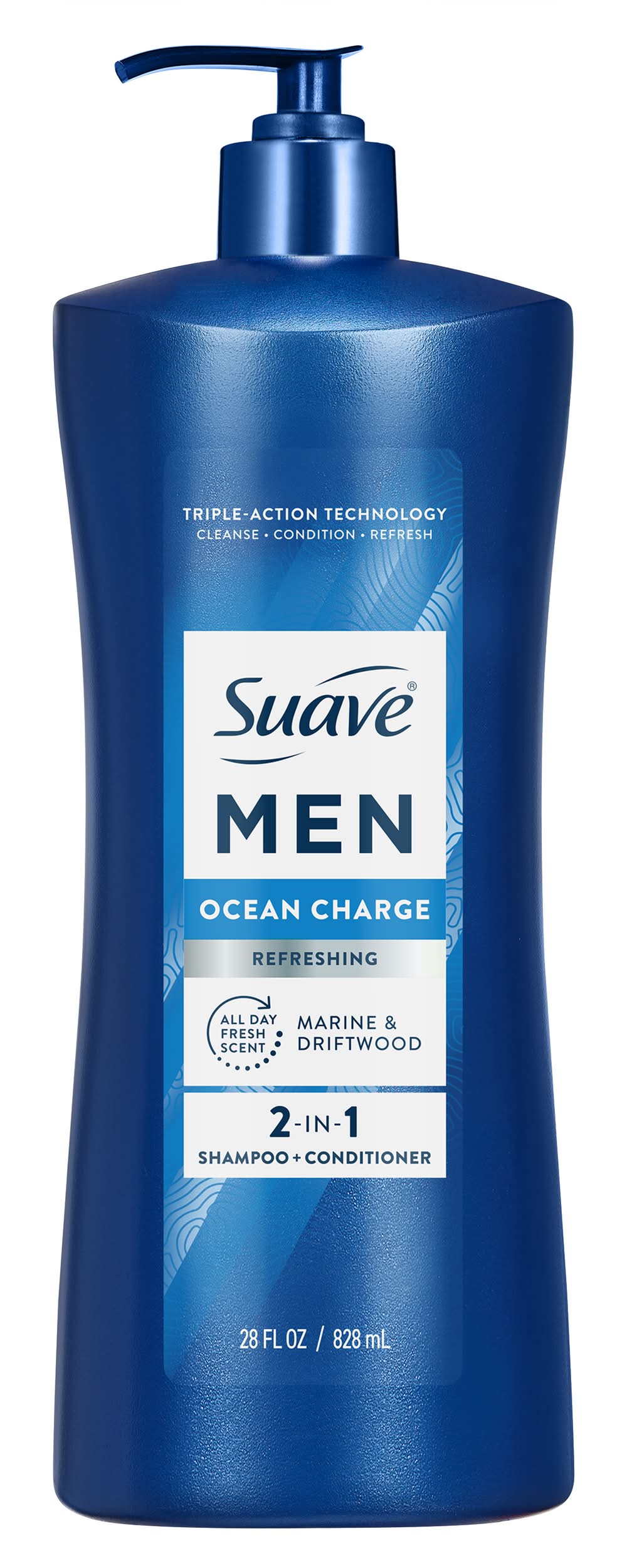 Suave 2-In-1 Shampoo and Conditioner, Ocean Charge, Men (28 fl oz)