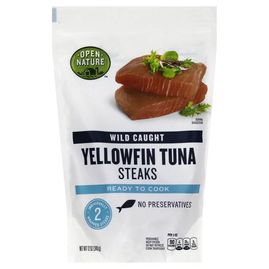 Open Nature Yellowfin Tuna Steaks Wild Caught (12 oz)