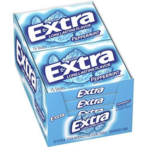 Extra - Peppermint Gum - 10/15 stick packs (10 Units)