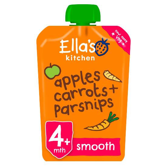 Ella's Kitchen Organic Apples, Carrots + Parsnips Baby Food Pouch 4+ Months (120g)