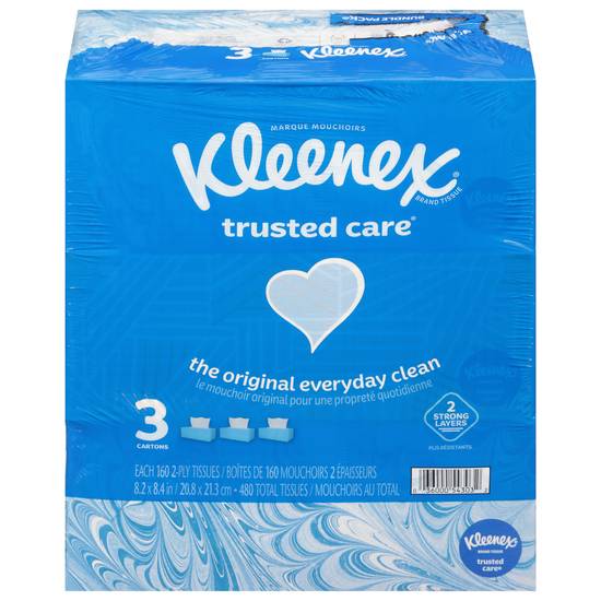 Kleenex Trusted Care 2-ply Facial Tissues (3 ct)