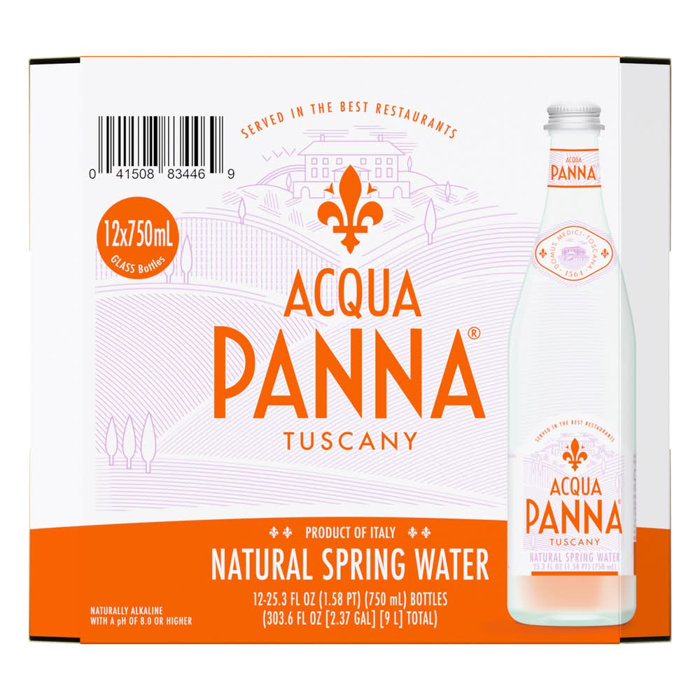 Acqua Panna Natural Spring Water, 25.3 fl oz glass bottles (12 pack)