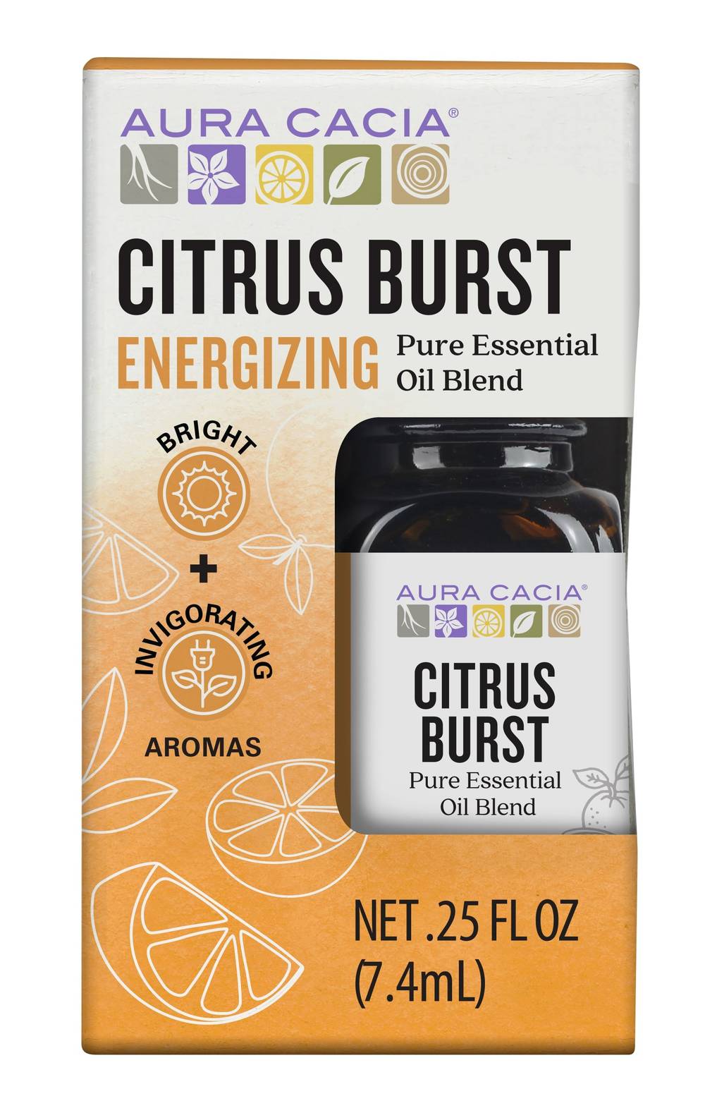 Aura Cacia Energizing Pure Essential Oil Blend - Citrus Burst, 0.25 fl oz