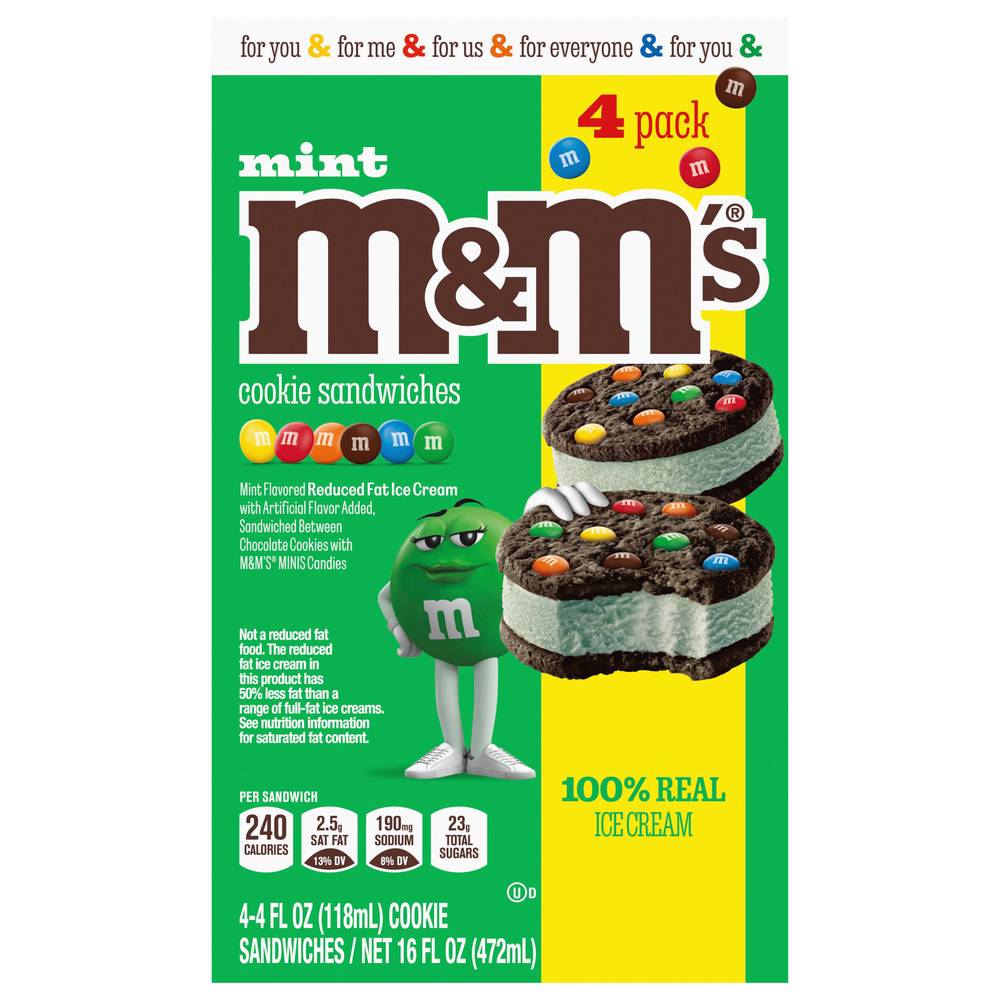 M&M's Mint Ice Cream Cookie Sandwich (4 ct)