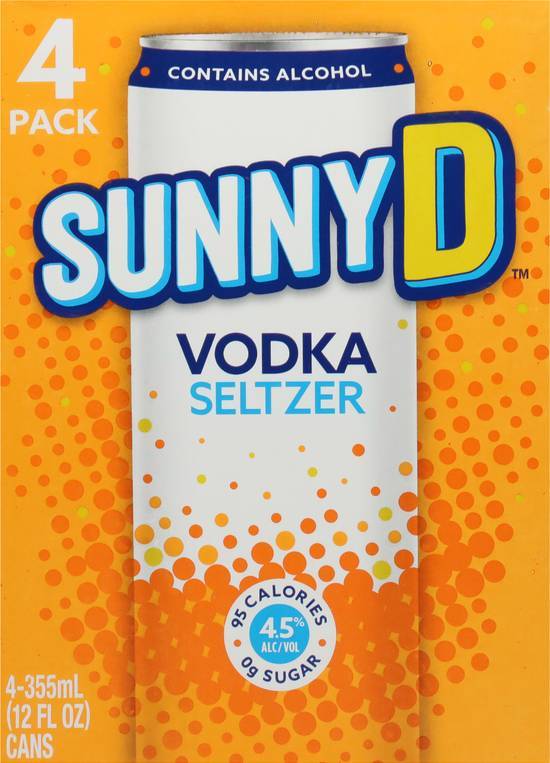 Sunny D Vodka Seltzer (4 ct, 12 fl oz) (orange)