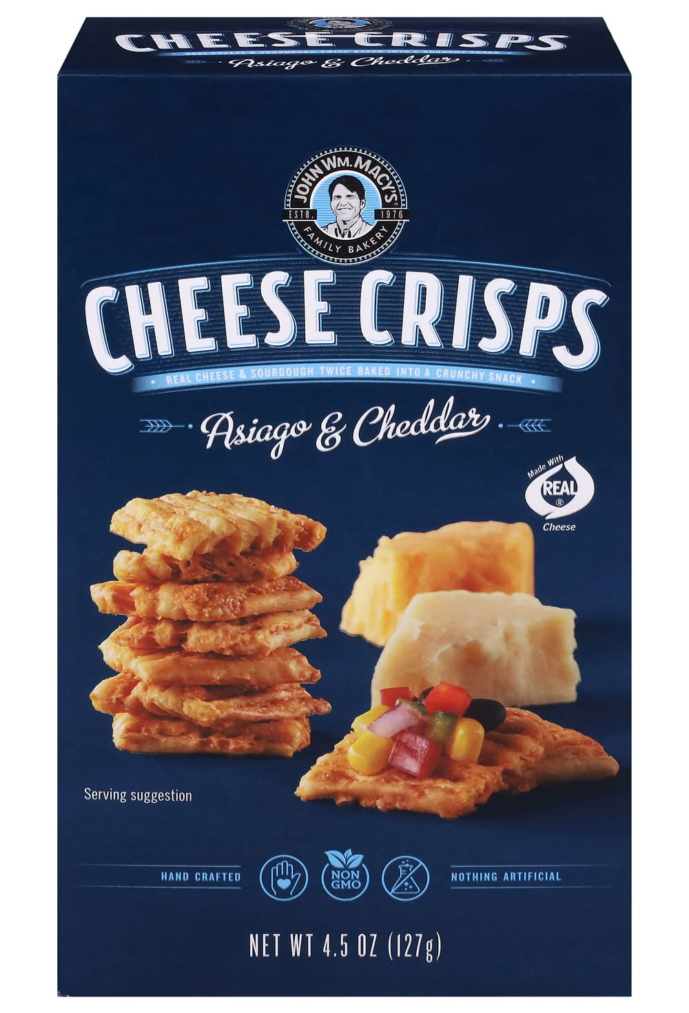 John Wm Macy's Asiago & Cheddar Cheese Crisps (4.5 oz)