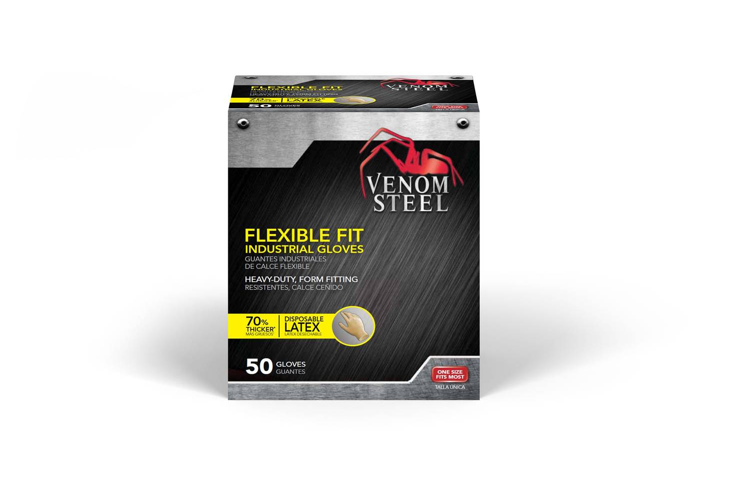 Venom Steel 50-Count One Size Fits All Latex Disposable Cleaning Gloves | VEN8025