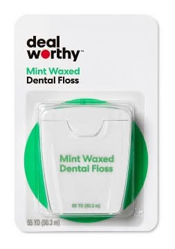 Dealworthy Waxed Dental Floss, Mint, 55 yd