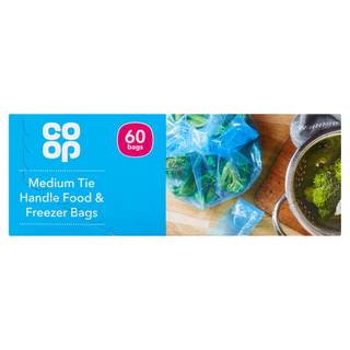 Co-op 60 Medium Tie Handle Food & Freezer Bags