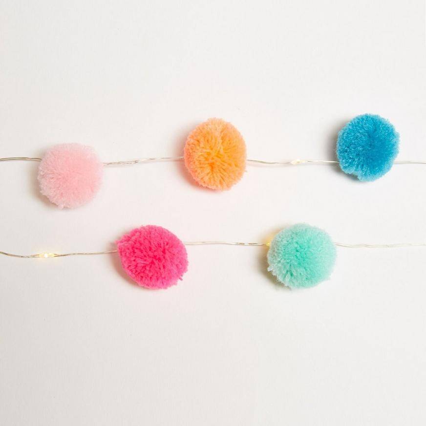 Colorful Pom-Pom LED String Lights