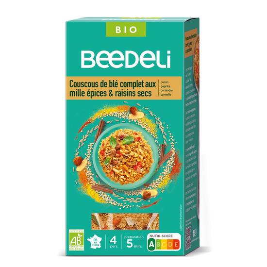 Couscous de blé complet épices Bio Beedeli 220g